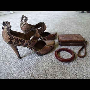 Nine West Stiletto Heels 7M w/wristlet & bracelet